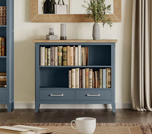 Signature Blue Low Bookcase