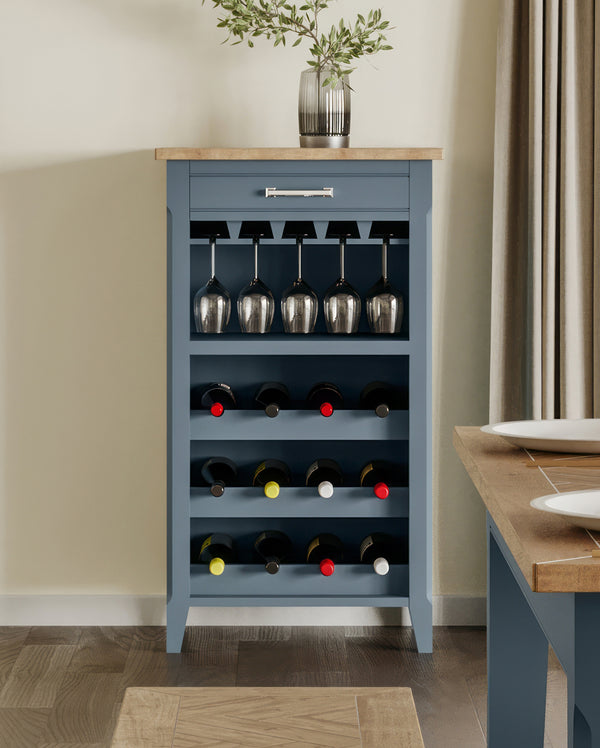 Signature Blue Wine Rack / Glass Storage Cabinet