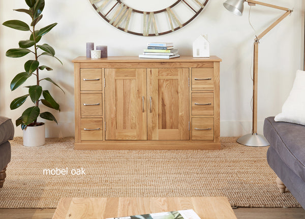 Mobel Oak Six Drawer Sideboard