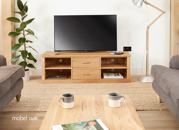 Mobel Oak Mounted Widescreen Television Cabinet