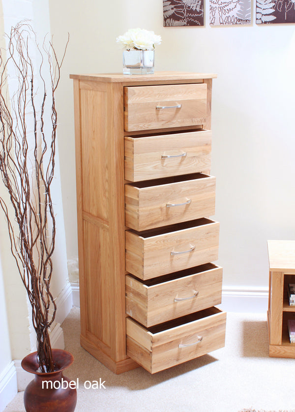 Mobel Oak Tallboy (6 Drawer)