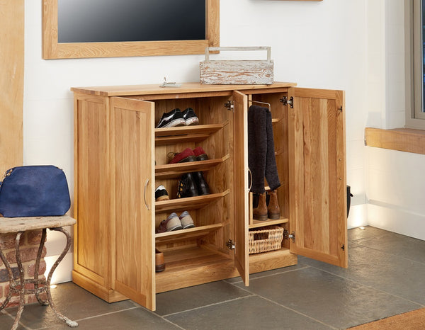 Mobel Oak Extra Large Shoe Cupboard