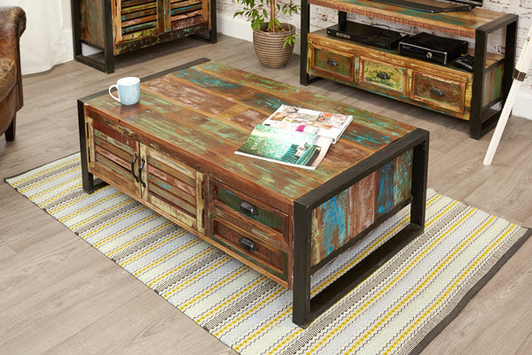 Urban Chic 4 Door 4 Drawers Large Coffee Table