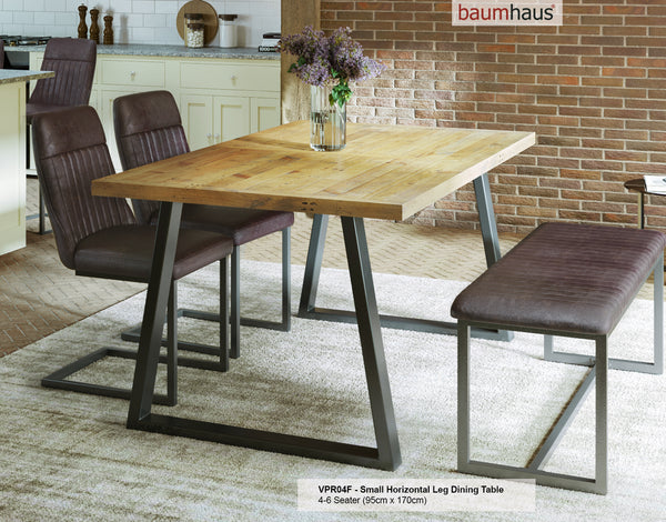 Urban Elegance - Reclaimed Table SMALL (Horizontal Leg / 95cm x 170cm top) 4-6 seater