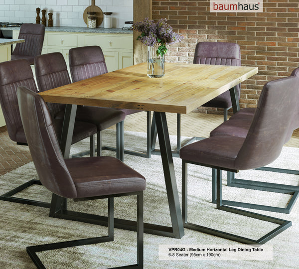 Urban Elegance - Reclaimed Table MEDIUM (Horizontal Leg / 95cm x 190cm top) 6-8 seater