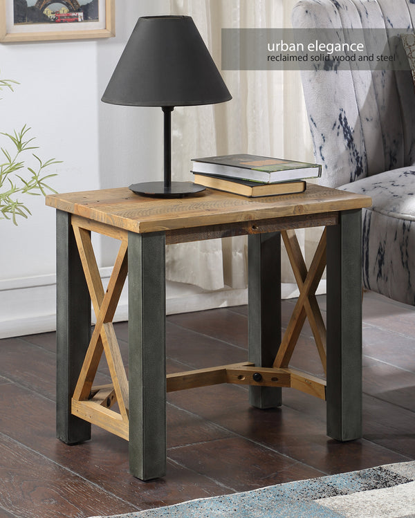 Urban Elegance - Reclaimed Open Front Side / Lamp Table