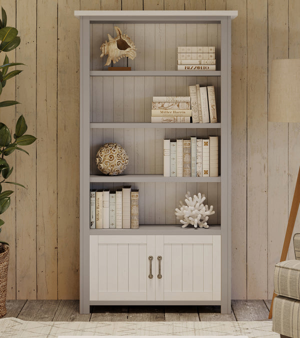 Greystone - Large Open Bookcase with Doors