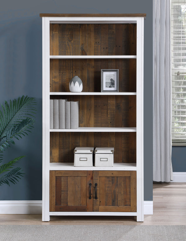 Splash of White - Large Open Bookcase with Doors